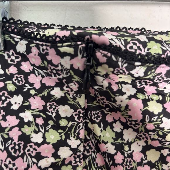 Floral Satin Slip Skirt Lace Slit Size 2 - Picture 4 of 6